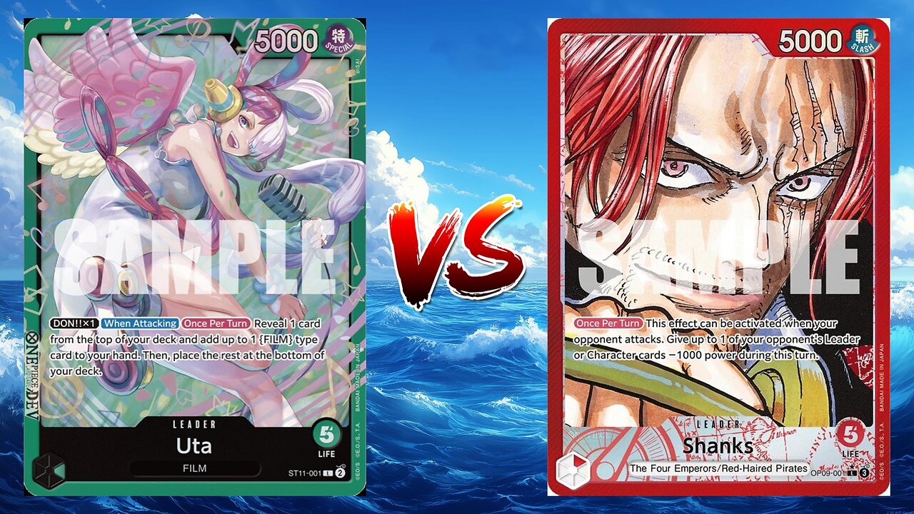 One Piece TCG Green Uta VS Red Haired Shanks!!