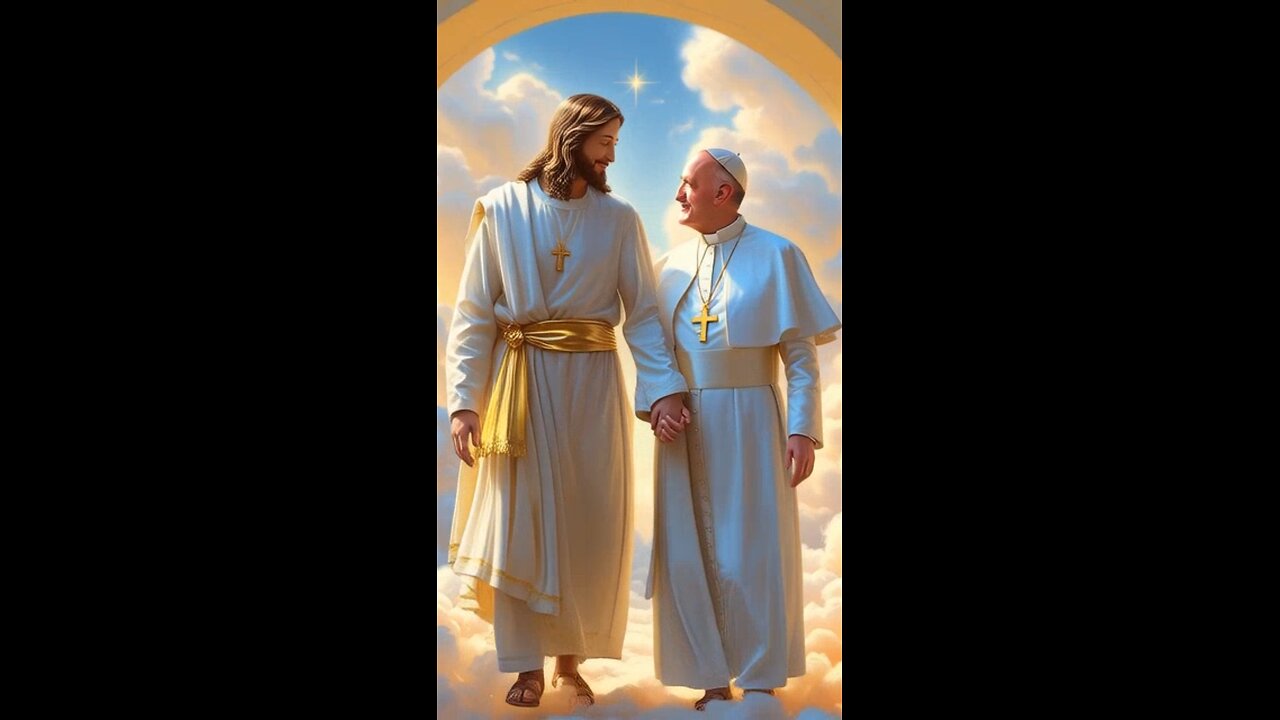 A Divine Movement Pope Francis with Jesus Christ in Heaven Love' ❤️ 👍 🚀