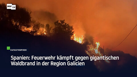 Spanien: Feuerwehr kämpft gegen gigantischen Waldbrand in der Region Galicien