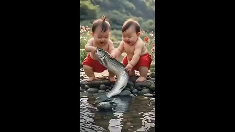 Muslim Child on fish with Dua lyrics