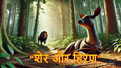 शेर और हिरण | चालाकी और सतर्कता की कहानी | एनीमेटेड नैतिक कथा