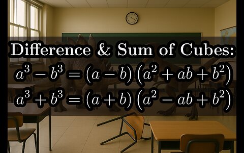 Math teacher EXPLAINS difference and sum of cubes formulas with EXAMPLES