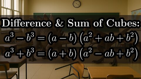 Math teacher EXPLAINS difference and sum of cubes formulas with EXAMPLES