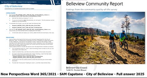 New Perspectives Word 365/2021 | Modules 8-10: SAM Capstone Project 1a | City of Belleview (2025)