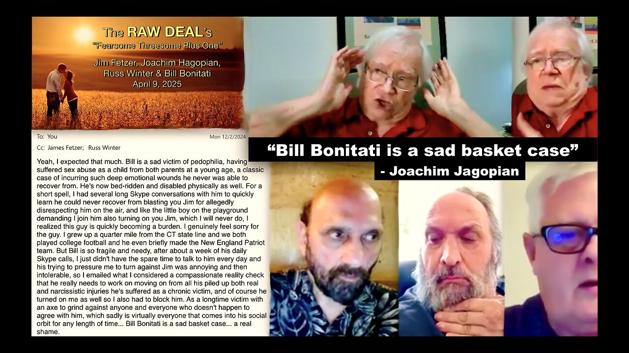 Joachim Jagopian Bill Bonitati Is A Sad Basket Case Email Ruins Russ Winter Jim Fetzer Credibility