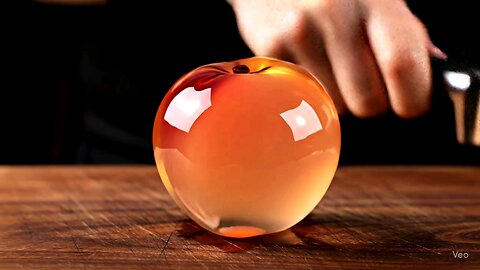 Can You Hear That Crack? 🍑 Cutting a Glass Peach | Satisfying Shorts