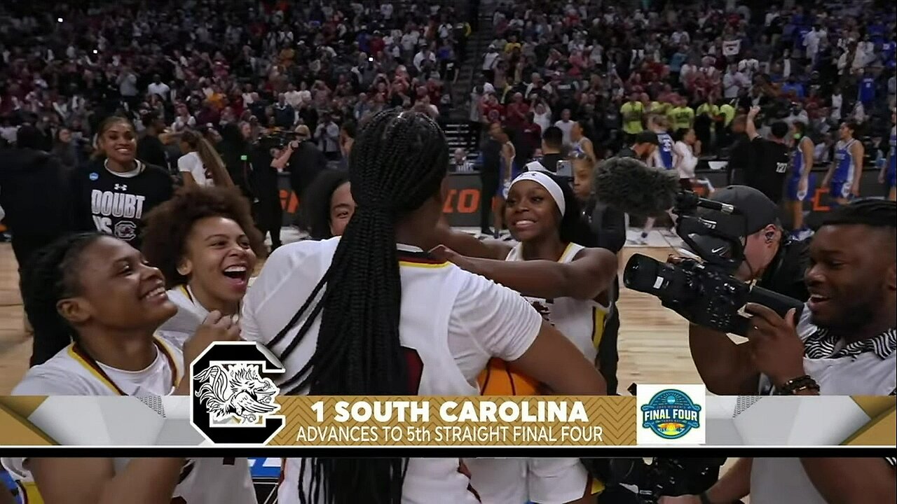 🚨 South Carolina Celebrates Final Four Berth after win vs Duke in Elite 8 | NCAA women's basketball