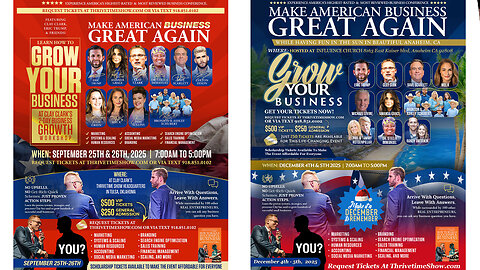 ThrivetimeShow.com | ThrivetimeShow.com Is Where You Want to Be! + Join Eric Trump At Clay Clark's September 25th & 26th 2025 Business Growth Conference (5 Tickets Remain) + Request Tickets At: ThrivetimeShow.com