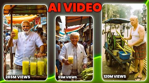 Ganne ka juice bada glass meme- Sugarcane Juice Modi Ji Video Editing | AI se video kaise banaye