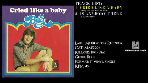 Bobby Sherman – Cried Like A Baby (Full Record) – 1971– CAT.# MMS-206