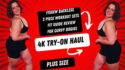 #curvy 2 Piece Workout Sets Backless Sports Bra & Shorts Fit Guide #plussizetryon