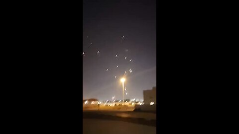 Iranian missiles at Qatar fired at the US base. Interceptions.