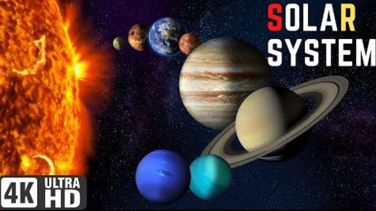 4k video ultra hd solar system | space travel in (sun) moon and mars earth