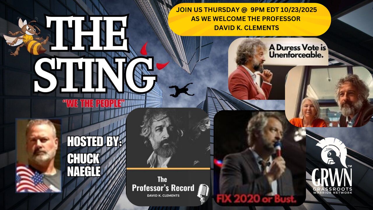 The Sting Podcast w/ David K. Clements Thursday night at 9pm EDT