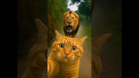 Fat Orange Cat vs Lion 🐱🦁 Will He Survive?
