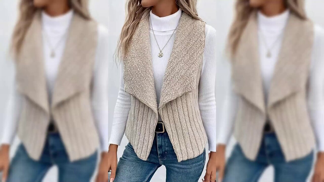 Cozy Fleece Open Front Vest Coat
