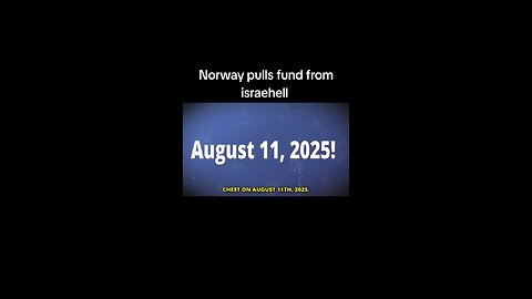 Norway pulls the trigger on israehell war chest