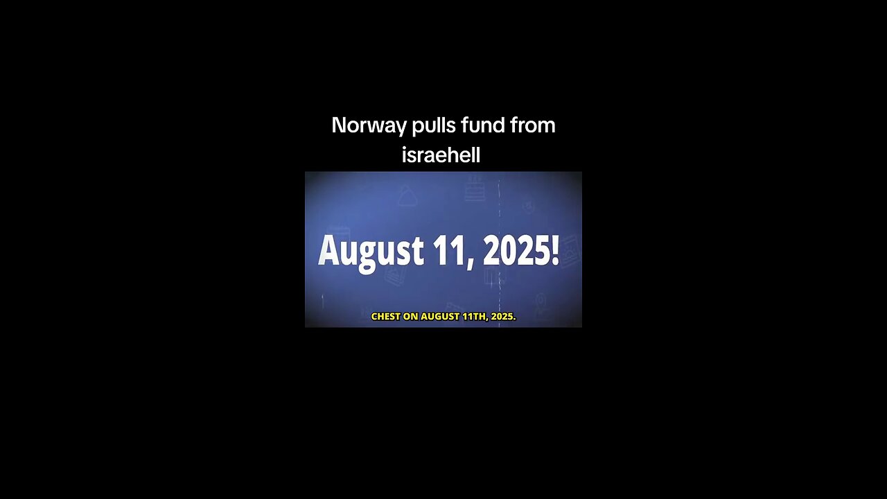 Norway pulls the trigger on israehell war chest