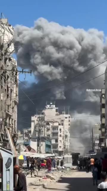 Footage documents the initial moments after Israeli forces carry out massive bombing campaign