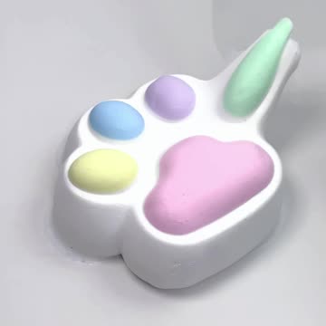 FUFUSQUISHY ASMR 🌈🐱 | 800g Sparkling Rainbow Cat Paw ✨ #Shorts