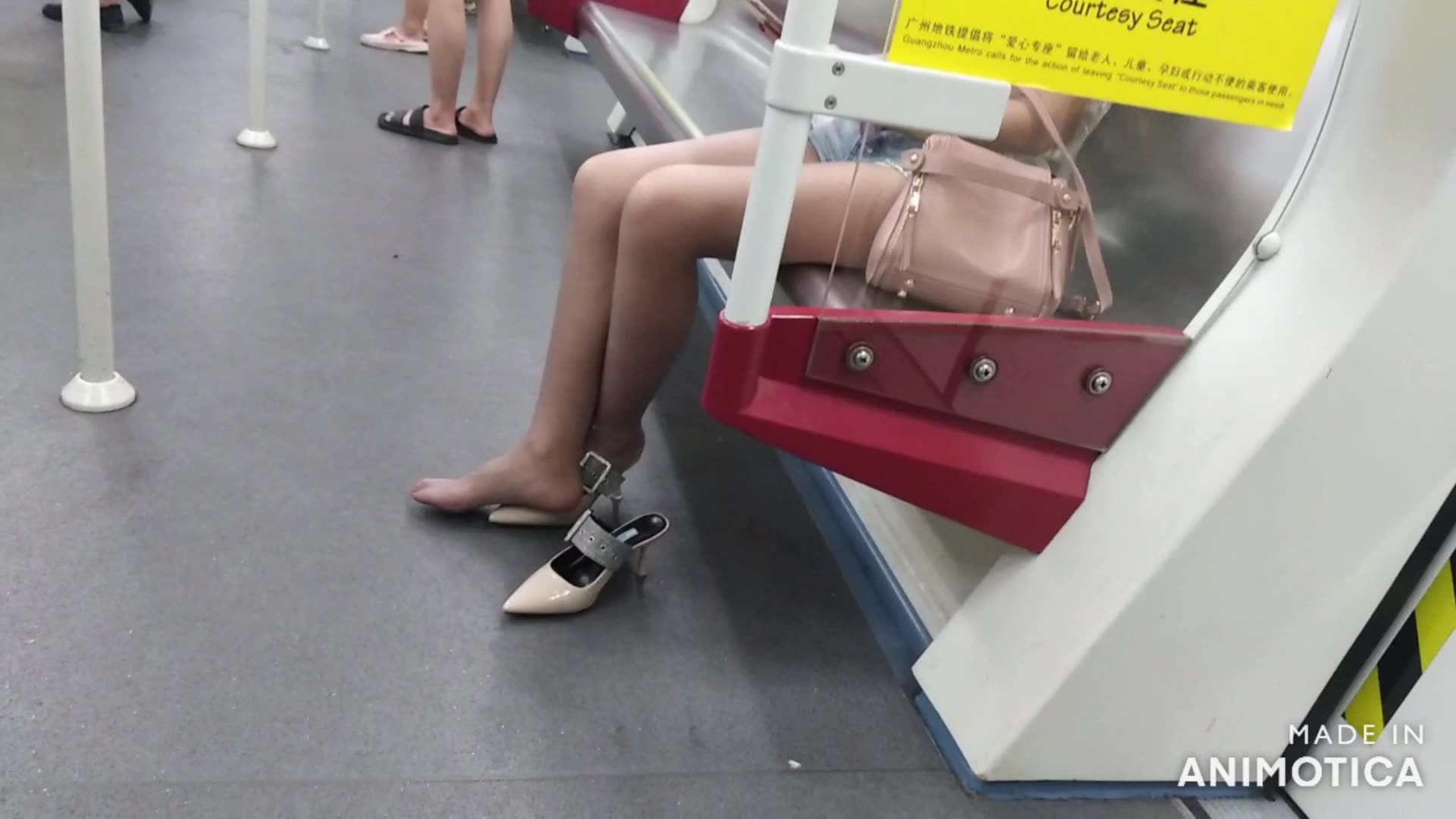 Nylon shoeplaying on the China subway...