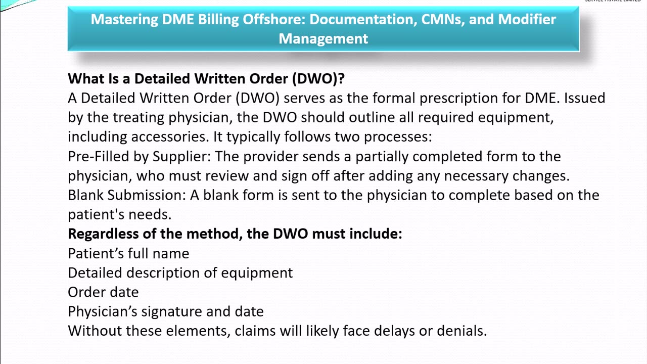 Mastering DME Billing Offshore: Documentation, CMNs, and Modifier Management