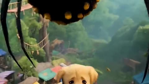 The poor puppy rescue spider from bees #puppy #rescue #spider #bee #animalsaas