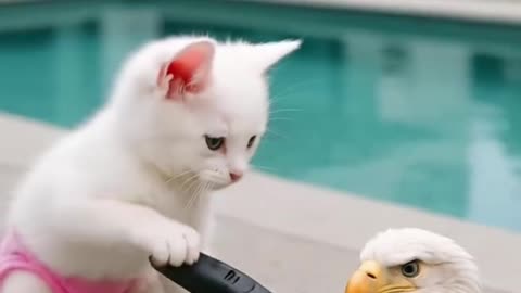 Cat vs eagle fight scene and save the world 😱