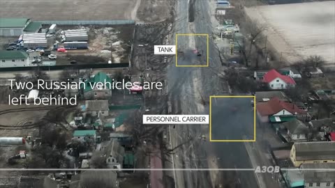 Ukraine War: Dramatic drone footage shows Russian convoy 'ambush'