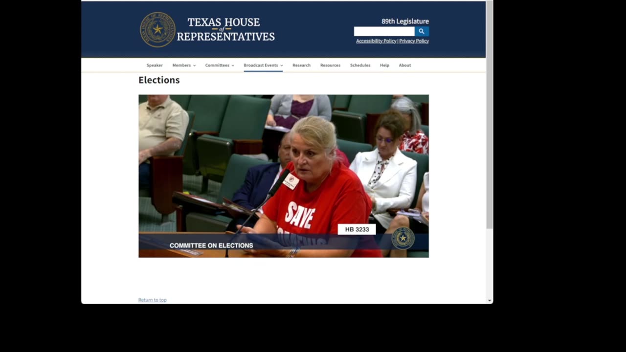 CACRC President Marcia Watson testifying on House Bill 3323