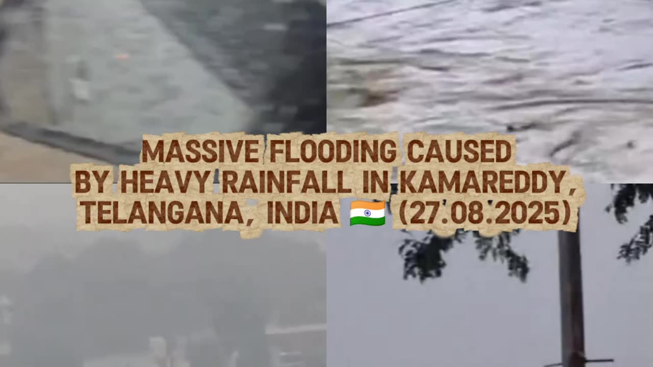🌊Massive flooding caused by heavy rainfall in Kamareddy, Telangana, India 🇮🇳 (27.08.2025)