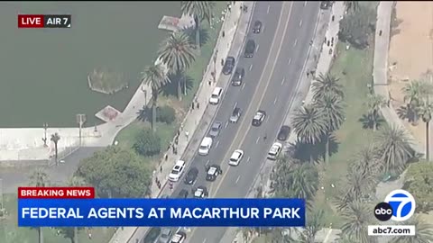 Federal agents in armored vehicle spotted at MacArthur Park