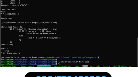 Student Work (Lab) | DV1457 Lab 3 : x86 Assembly Codegen from .calc File | BTH