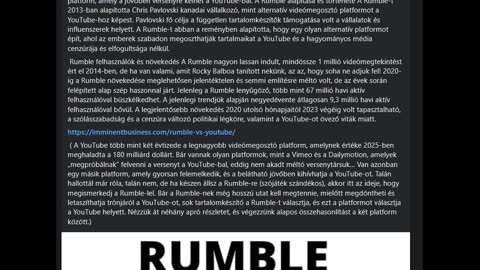 RUMBLE VS youtube /SZABAD- FREEDOM RUMBLE!