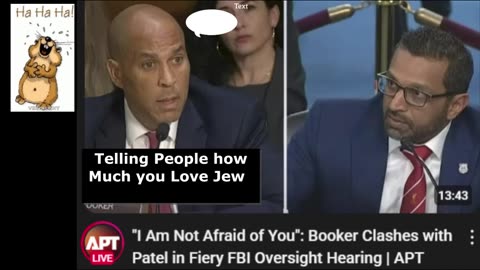 Senator Booker Washington tells Cash Pash Patel who in Charge and Love Isreal