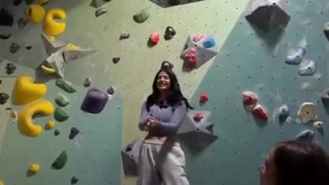 Hard rock climbing!