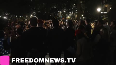 Large crowd at Charlie Kirk vigil in Manhattan sings Amazing Grace