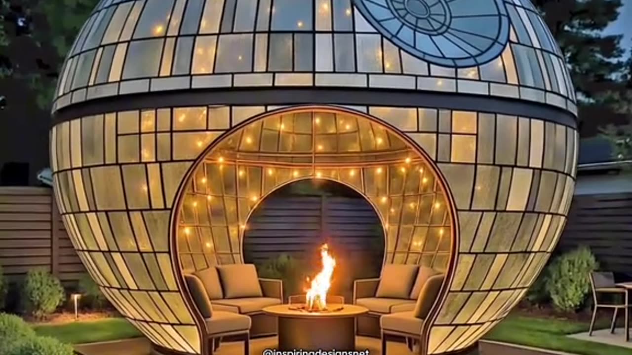 Stained glass Death Star gazebos!