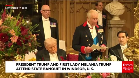 President & Melania Trump Attend State U.K. Dinner Held by King Charles