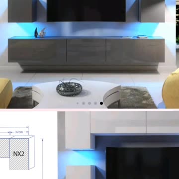 Modern Living Room Furniture Set – a sleek TV unit, cabinet, and wall storage