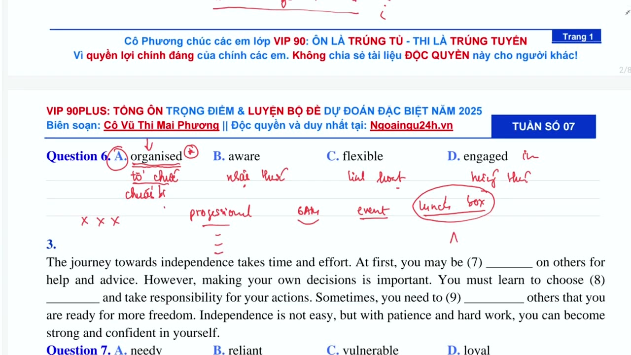 01. Học tủ bộ Từ vựng trọng điểm theo chủ đề (Buổi 11)