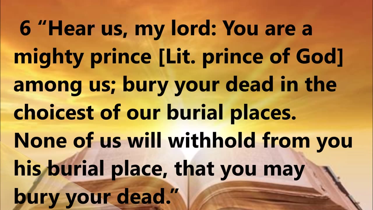 Abraham speaks with the sons of Heth.