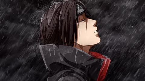 3 Hours Relaxing Sleep Music with Rain Sounds - Itachi Uchiha Sadness and Sorrow