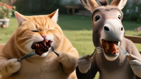 BearNever make friends with orange cat! #funny #funnyvideo #funnycat - 1440