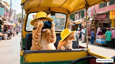 Panda Care Work of Mama Cat 🐼 Ginger Kitten Adds Laughter to the Zoo Visit 😂_2