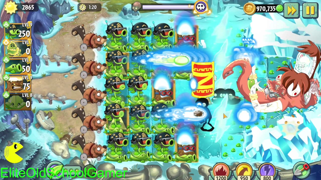 Plants vs Zombies 2 - Zomboss - Seedium Showcase - Mega Gatling Pea - June/July 2025