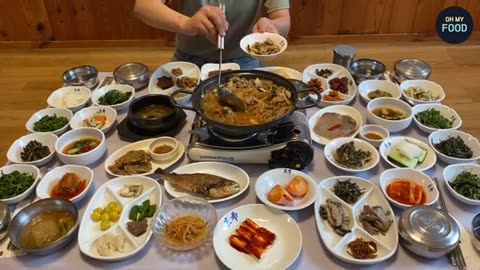 43-Side Dish Feast Made from Mountain Farms?! 50-Year Elderly Couple’s Table