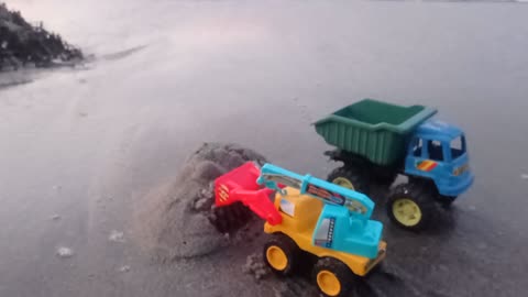 Big Fun with Toy Trucks in the Sand | Beach Playtime – Part 3