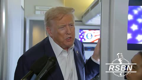 President Trump Air Force One Press Gaggle Returning From Scotland, July 29. 2025