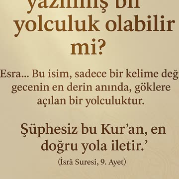 “İsmin Esra mı? – Geceden Aydınlığa Açılan Manevi Yolculuk!”